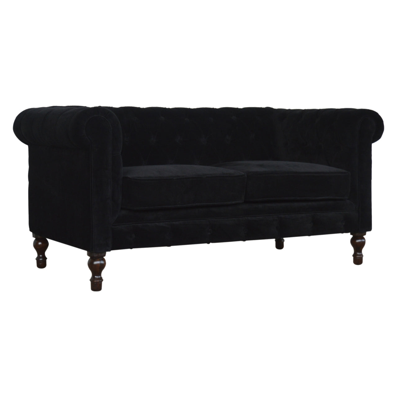 Heritage Collection Black Velvet Chesterfield Sofa