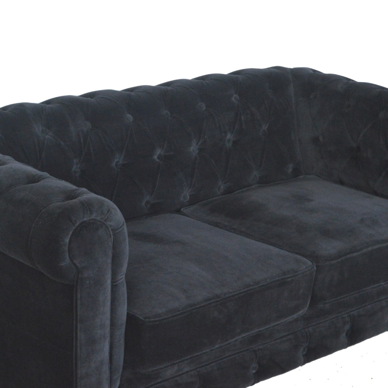 Heritage Collection Black Velvet Chesterfield Sofa