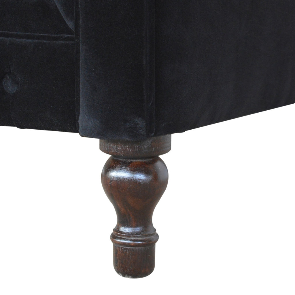 Heritage Collection Black Velvet Chesterfield Sofa