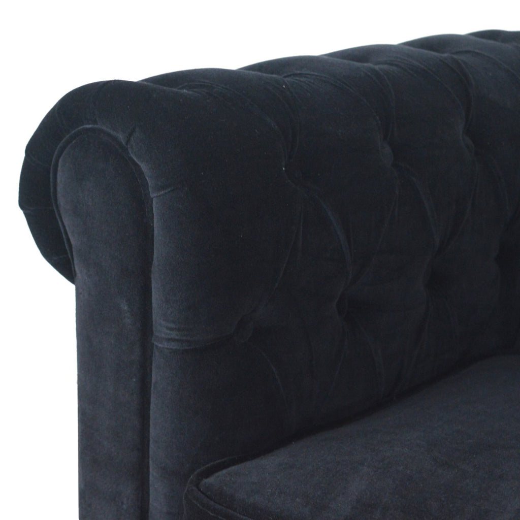 Heritage Collection Black Velvet Chesterfield Sofa