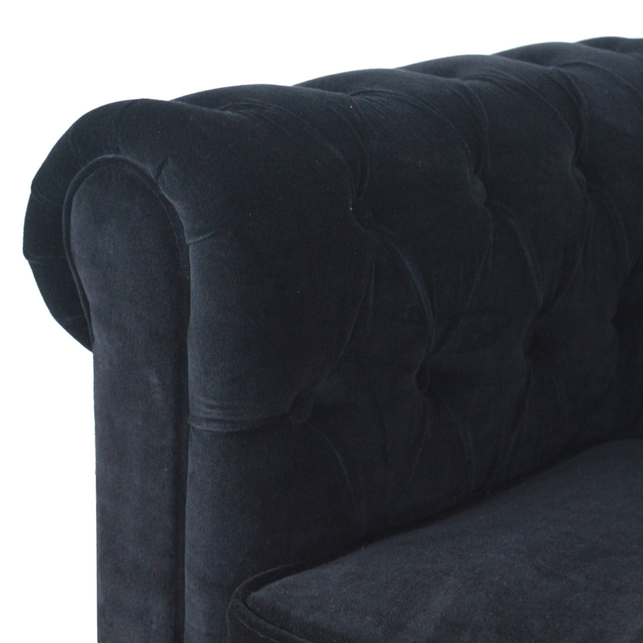 Heritage Collection Black Velvet Chesterfield Sofa