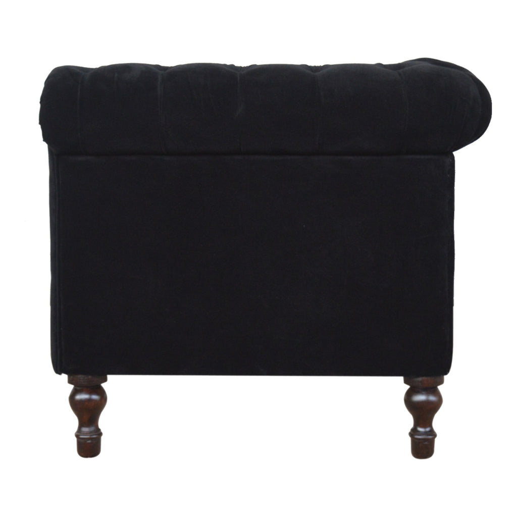 Heritage Collection Black Velvet Chesterfield Sofa