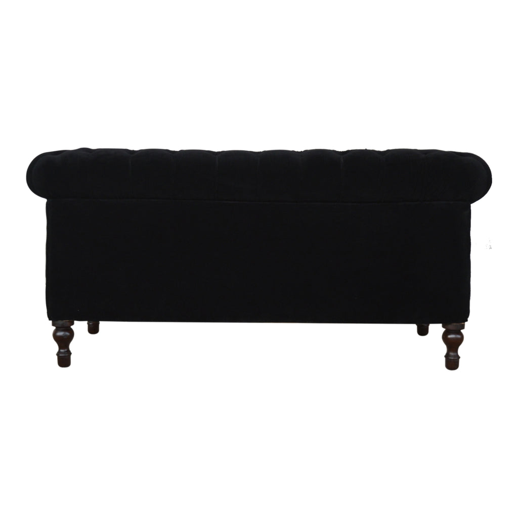 Heritage Collection Black Velvet Chesterfield Sofa