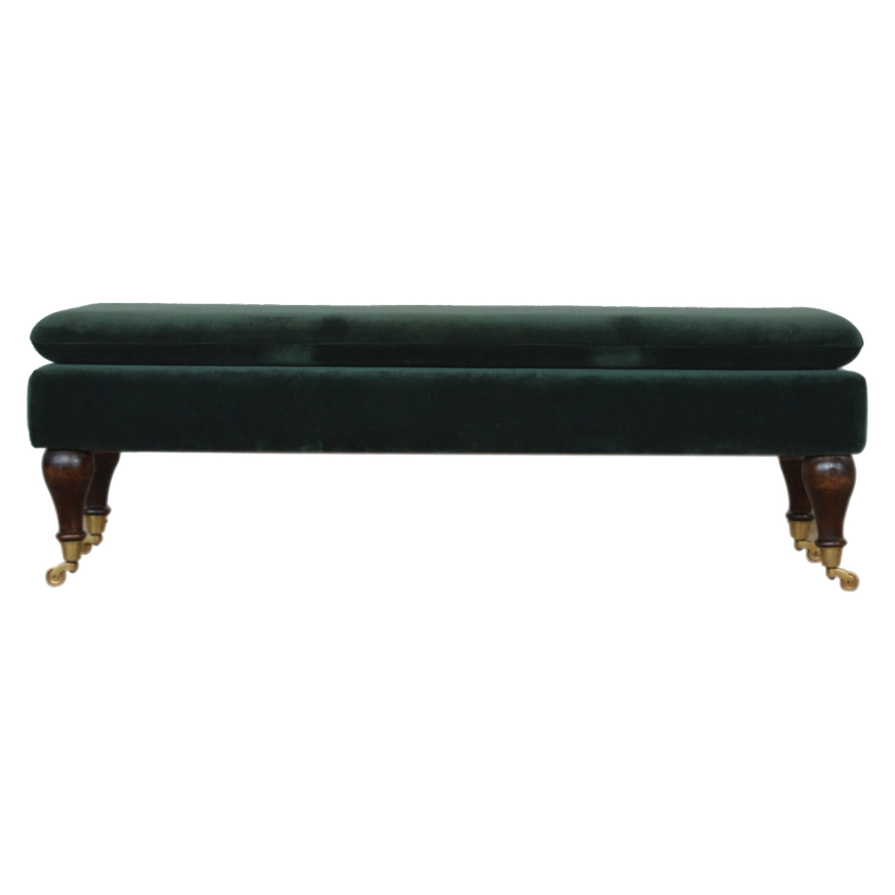 Heritage Collection Emerald Velvet Castor Bench