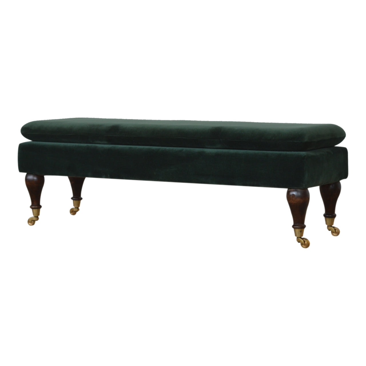 Heritage Collection Emerald Velvet Castor Bench