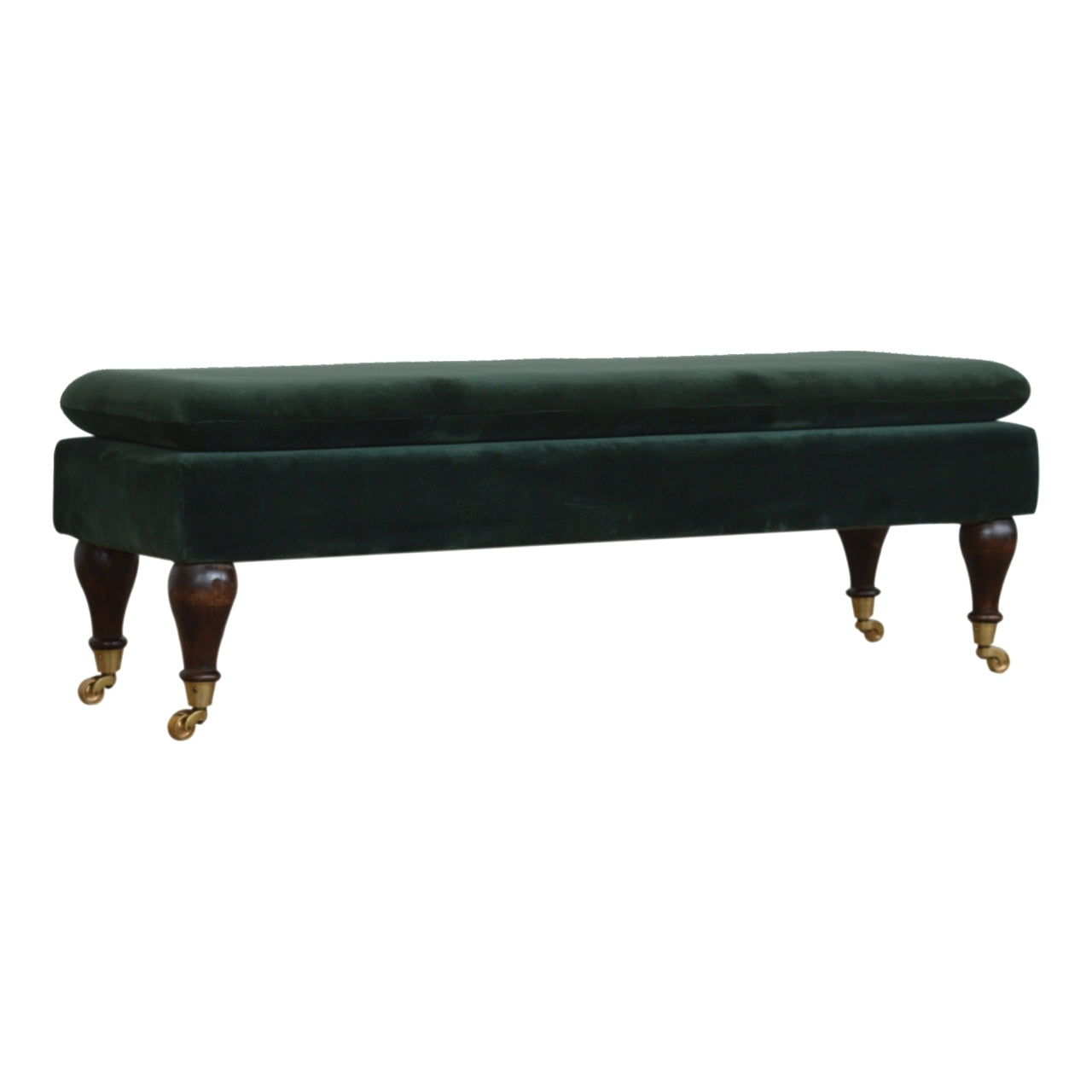 Heritage Collection Emerald Velvet Castor Bench