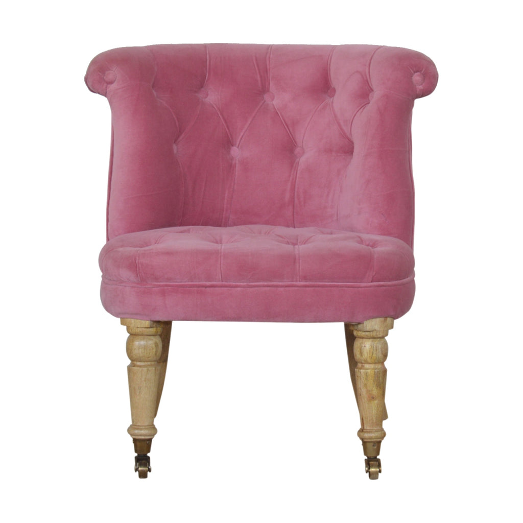 Heritage Collection Pink Velvet Accent Chair