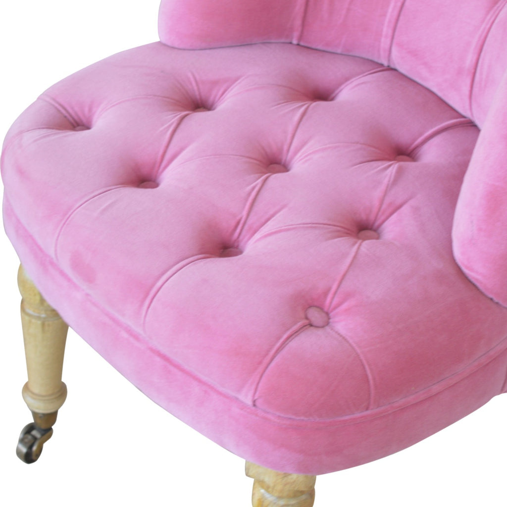 Heritage Collection Pink Velvet Accent Chair