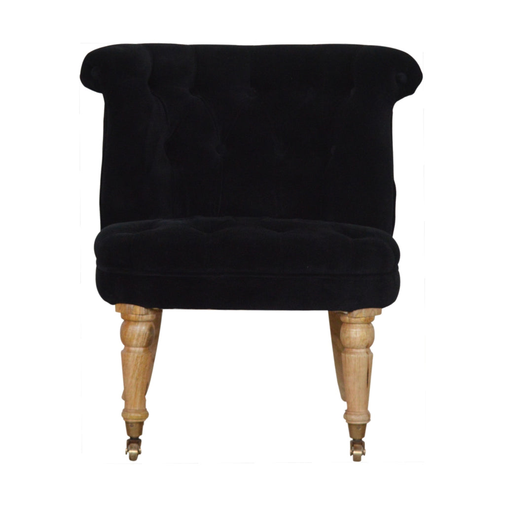 Heritage Collection Black Velvet Accent Chair
