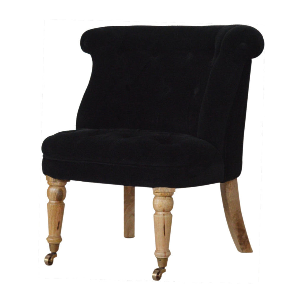 Heritage Collection Black Velvet Accent Chair
