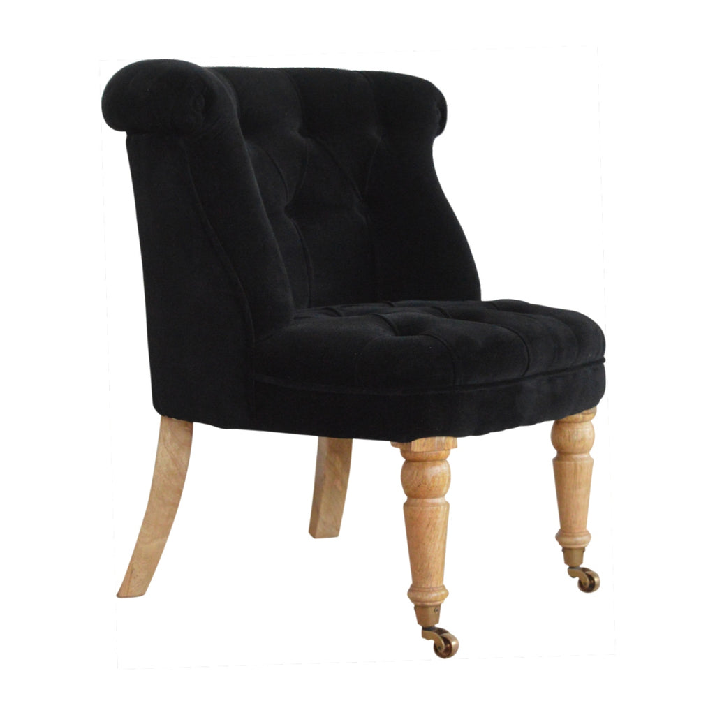 Heritage Collection Black Velvet Accent Chair