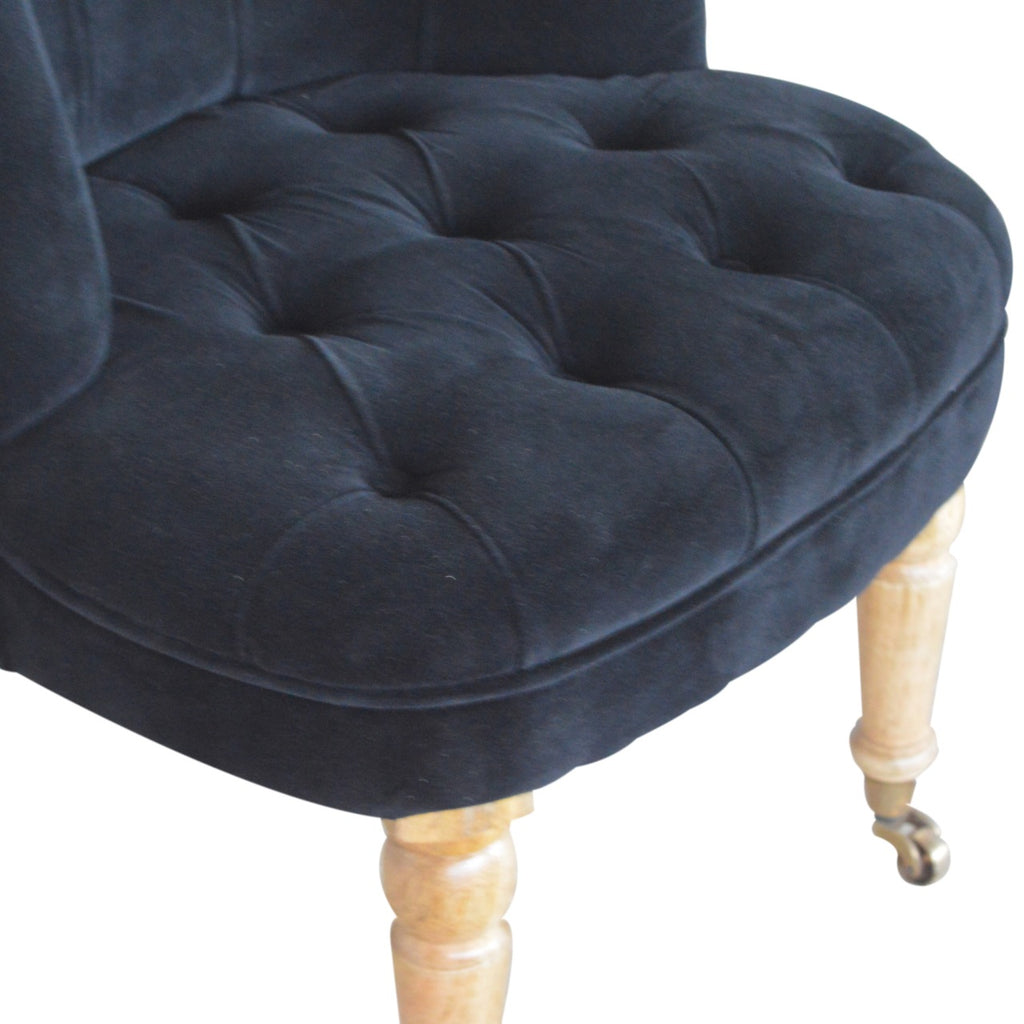 Heritage Collection Black Velvet Accent Chair