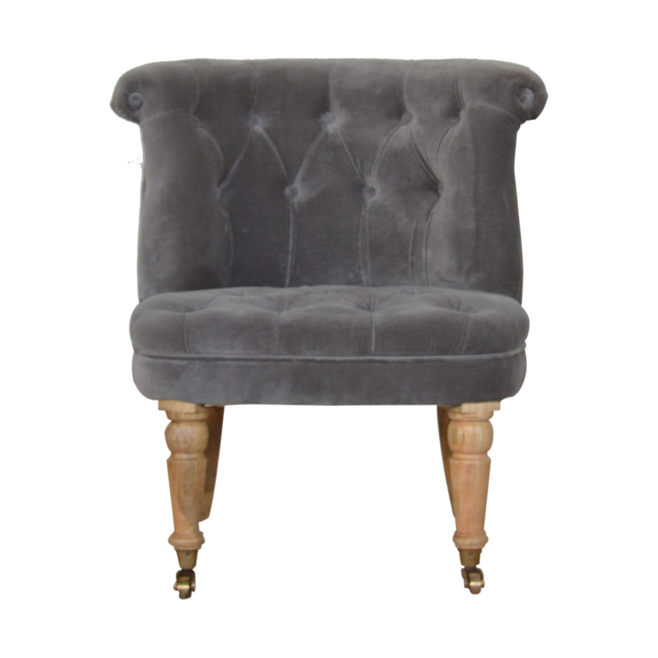 Heritage Collection Grey Velvet Accent Chair