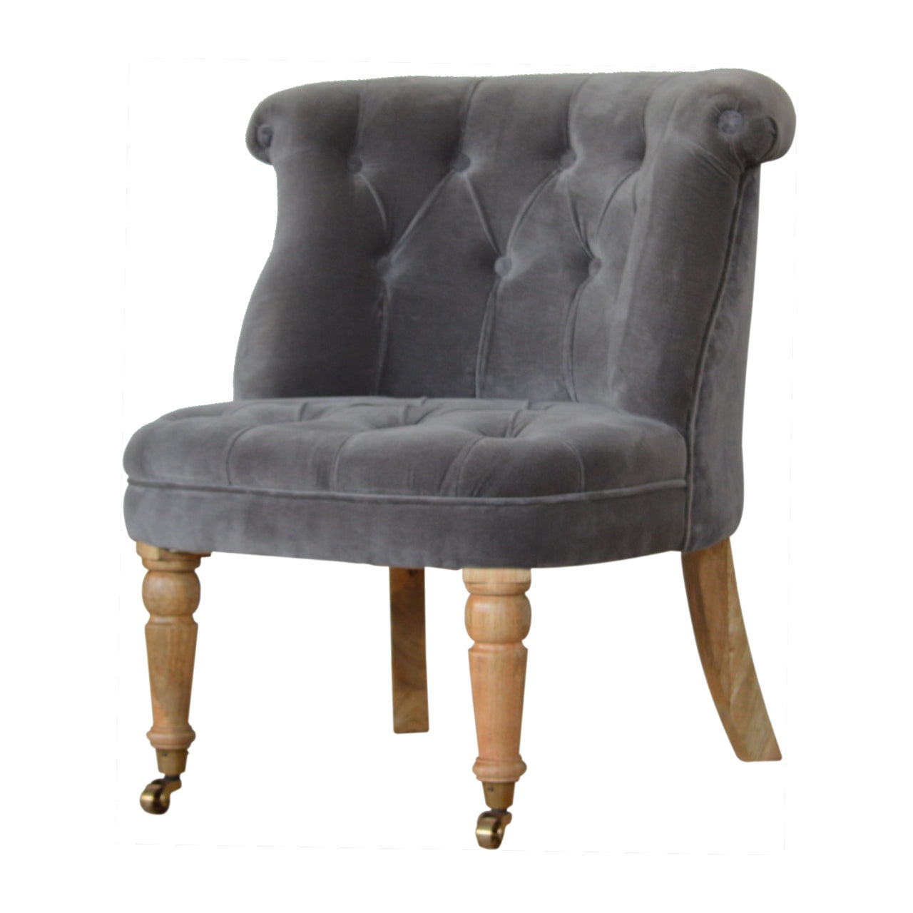 Heritage Collection Grey Velvet Accent Chair