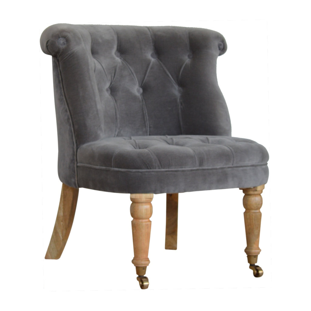 Heritage Collection Grey Velvet Accent Chair