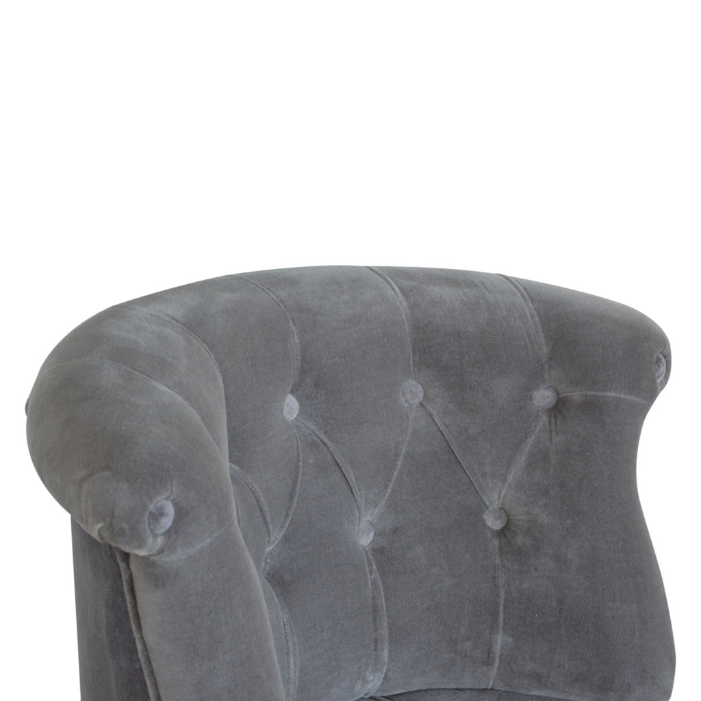 Heritage Collection Grey Velvet Accent Chair