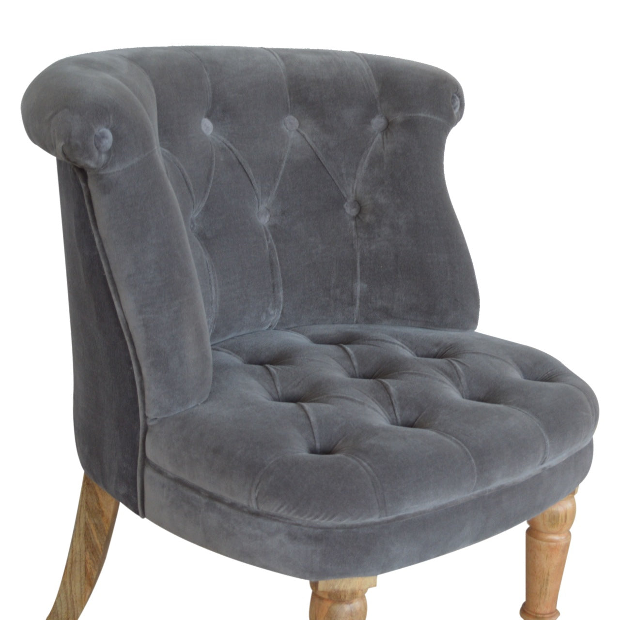 Heritage Collection Grey Velvet Accent Chair