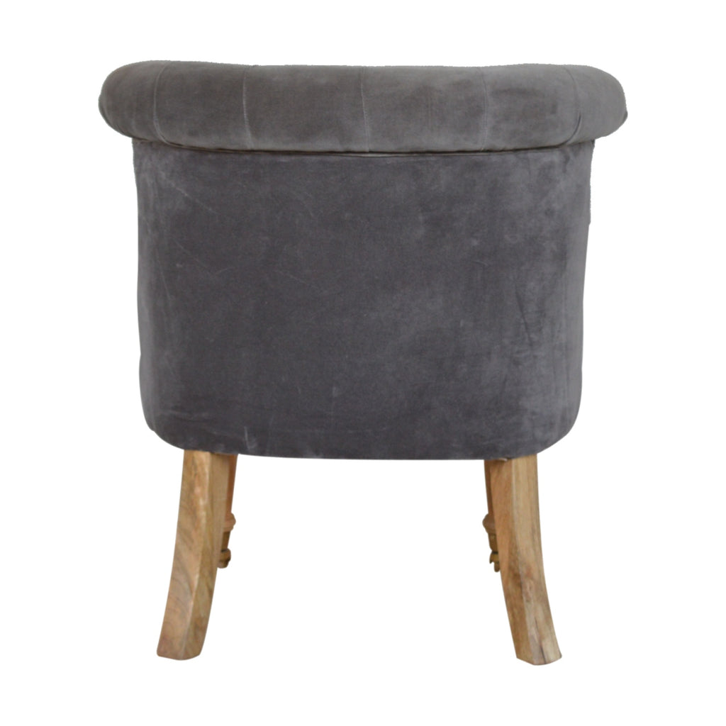 Heritage Collection Grey Velvet Accent Chair