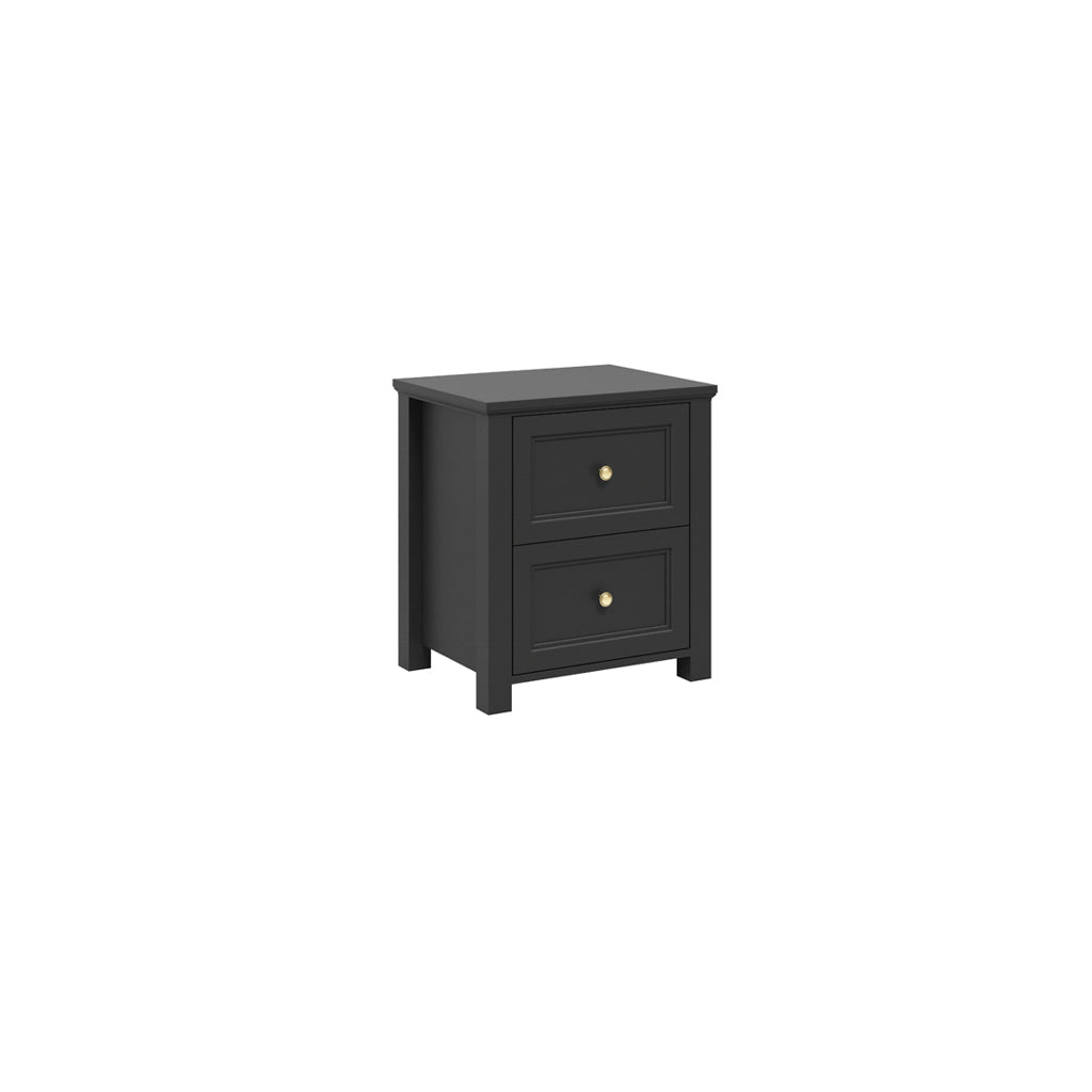 Harry Christian Home Black And Gold Handle Elegance Bedside Cabinet