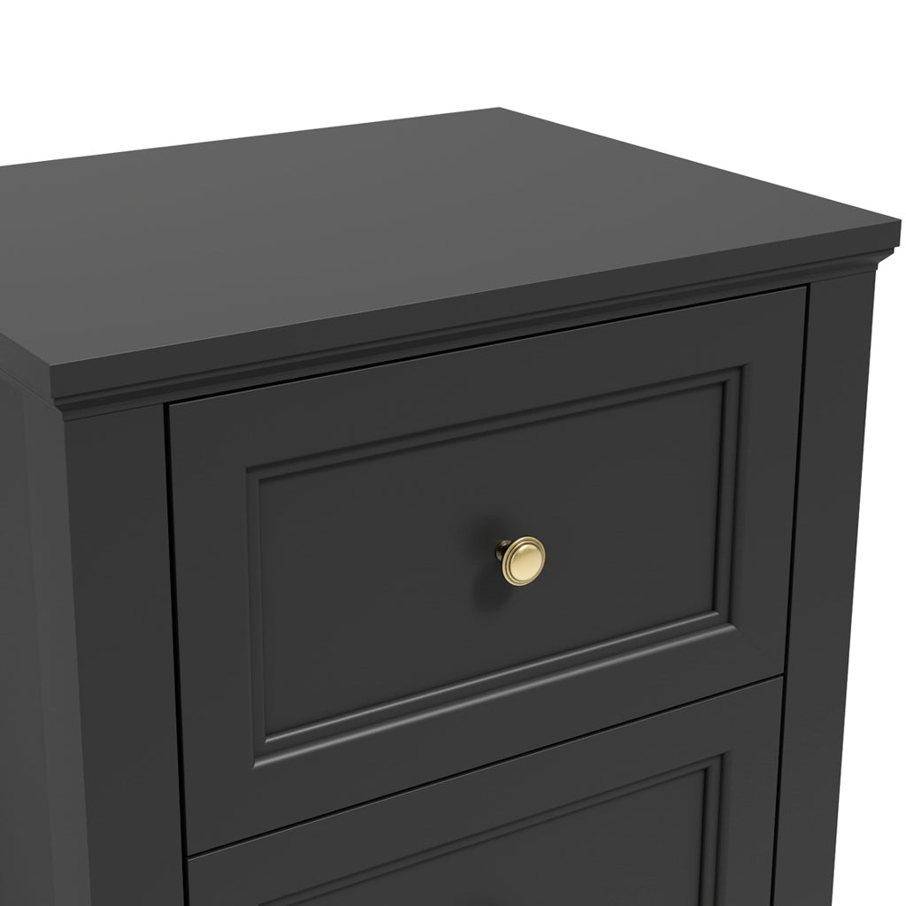 Harry Christian Home Black And Gold Handle Elegance Bedside Cabinet