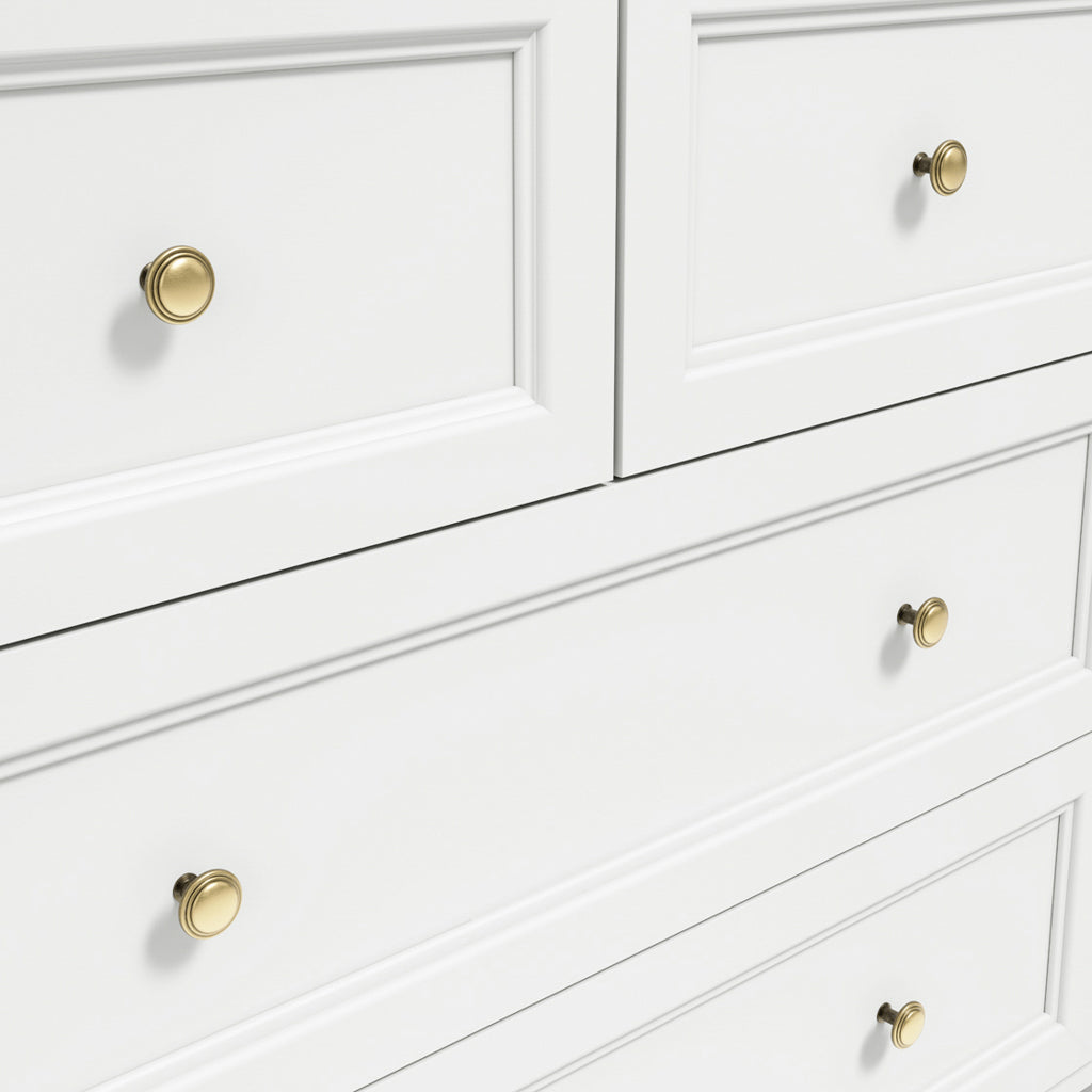 Harry Christian Home Elegance Chest Of Drawers In White With Gold Handles