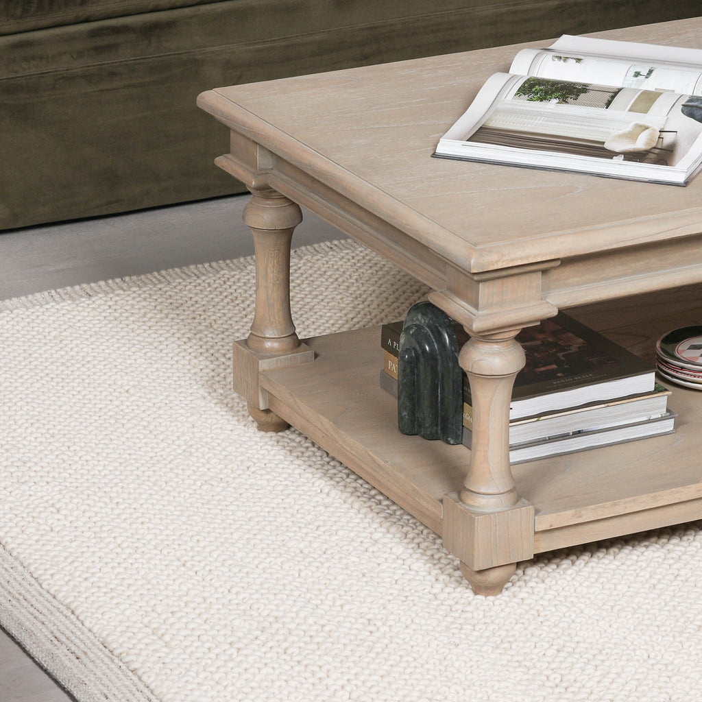 Harry Christian Home Ivory Pebble Wool Border Rug 170x120cm