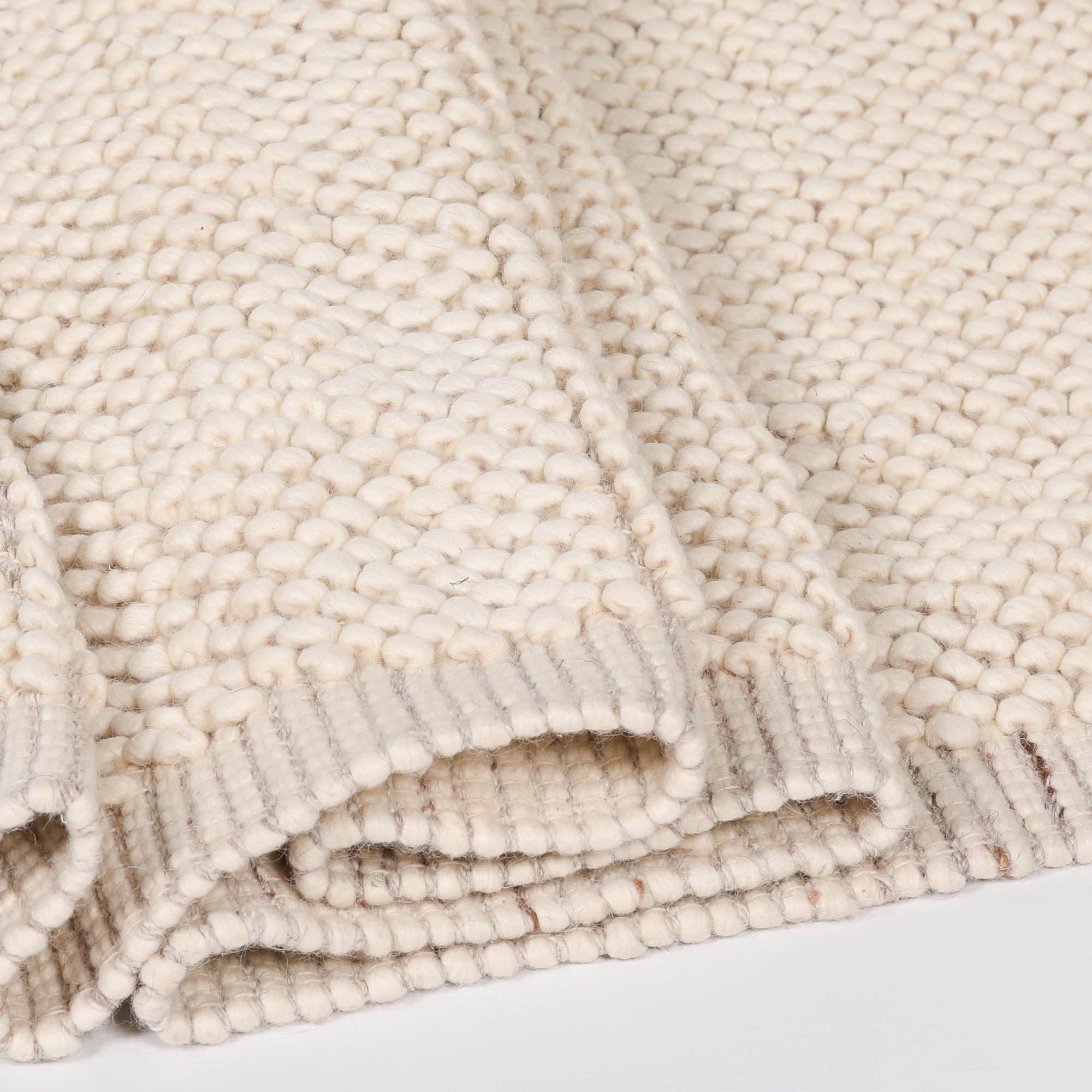 Harry Christian Home Ivory Pebble Wool Border Rug 170x120cm
