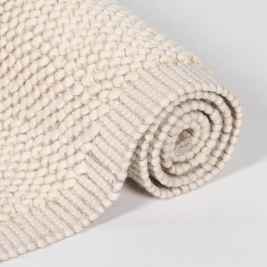 Harry Christian Home Ivory Pebble Wool Border Rug 170x120cm