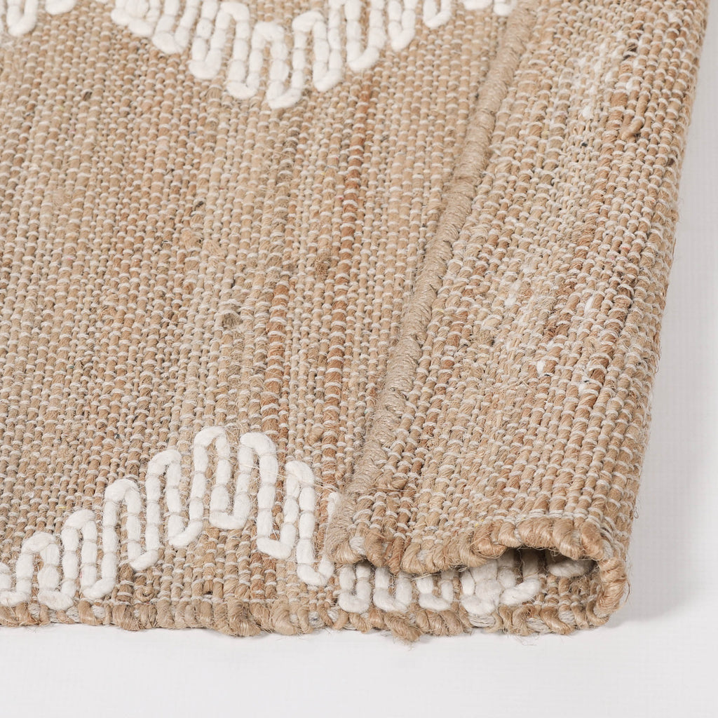Harry Christian Home Woven Jute Rug with Wool Pattern 170x120cm