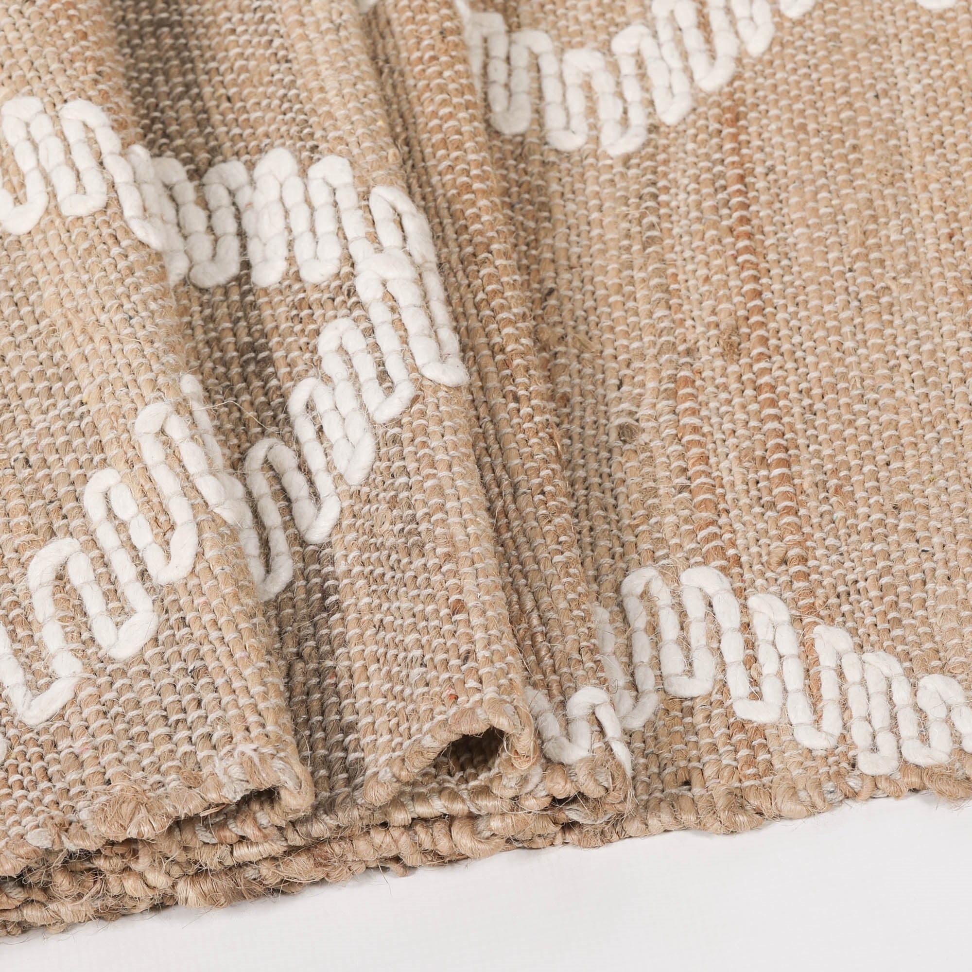 Harry Christian Home Woven Jute Rug with Wool Pattern 260x180cm