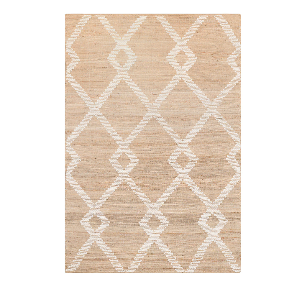 Harry Christian Home Woven Jute Rug with Wool Pattern 170x120cm
