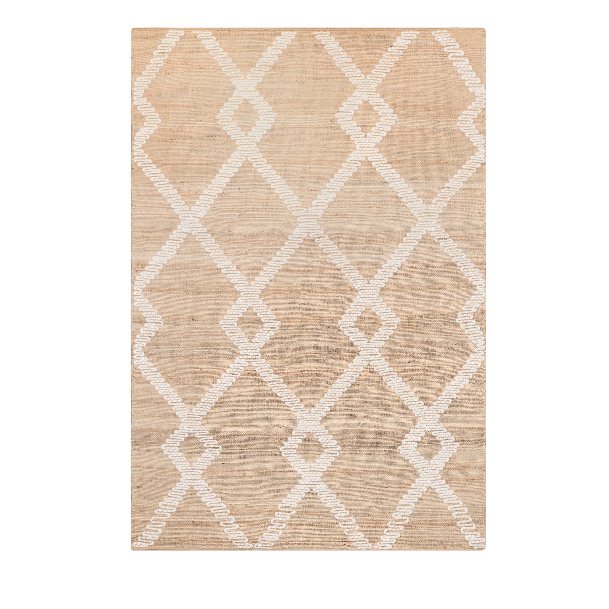 Harry Christian Home Woven Jute Rug with Wool Pattern 260x180cm