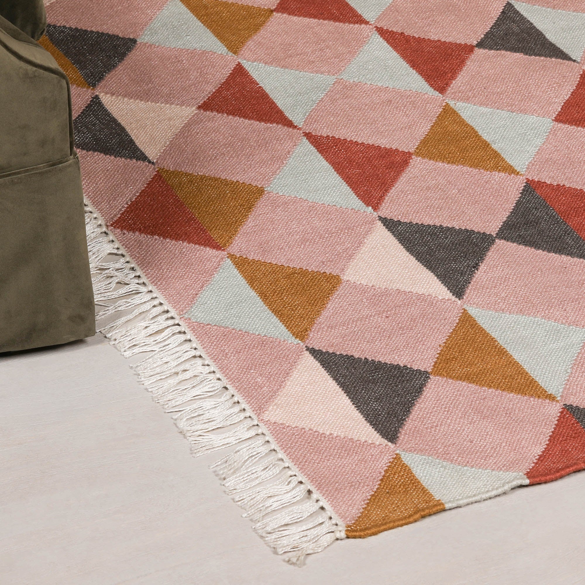 Harry Christian Home Diamond Design Multi Colour Rug 170x120cm