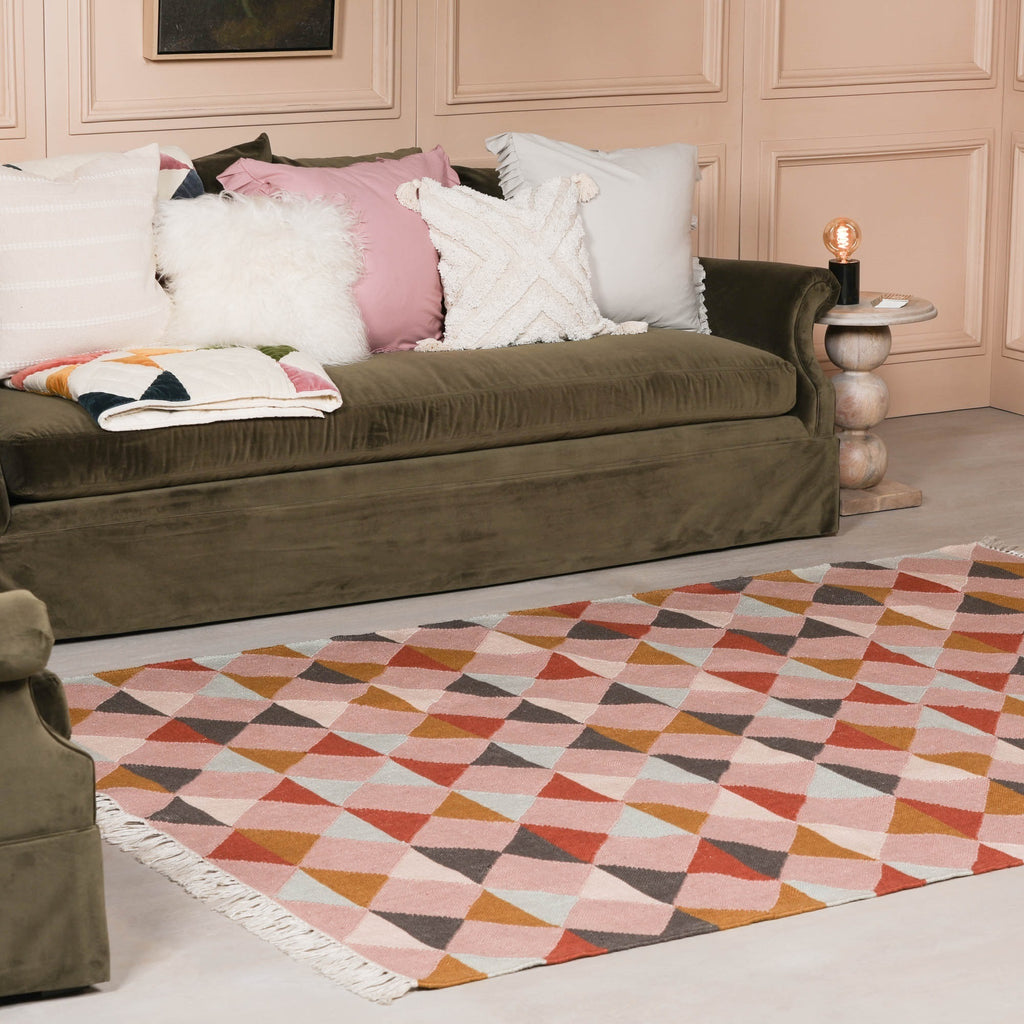 Harry Christian Home Diamond Design Multi Colour Rug 170x120cm
