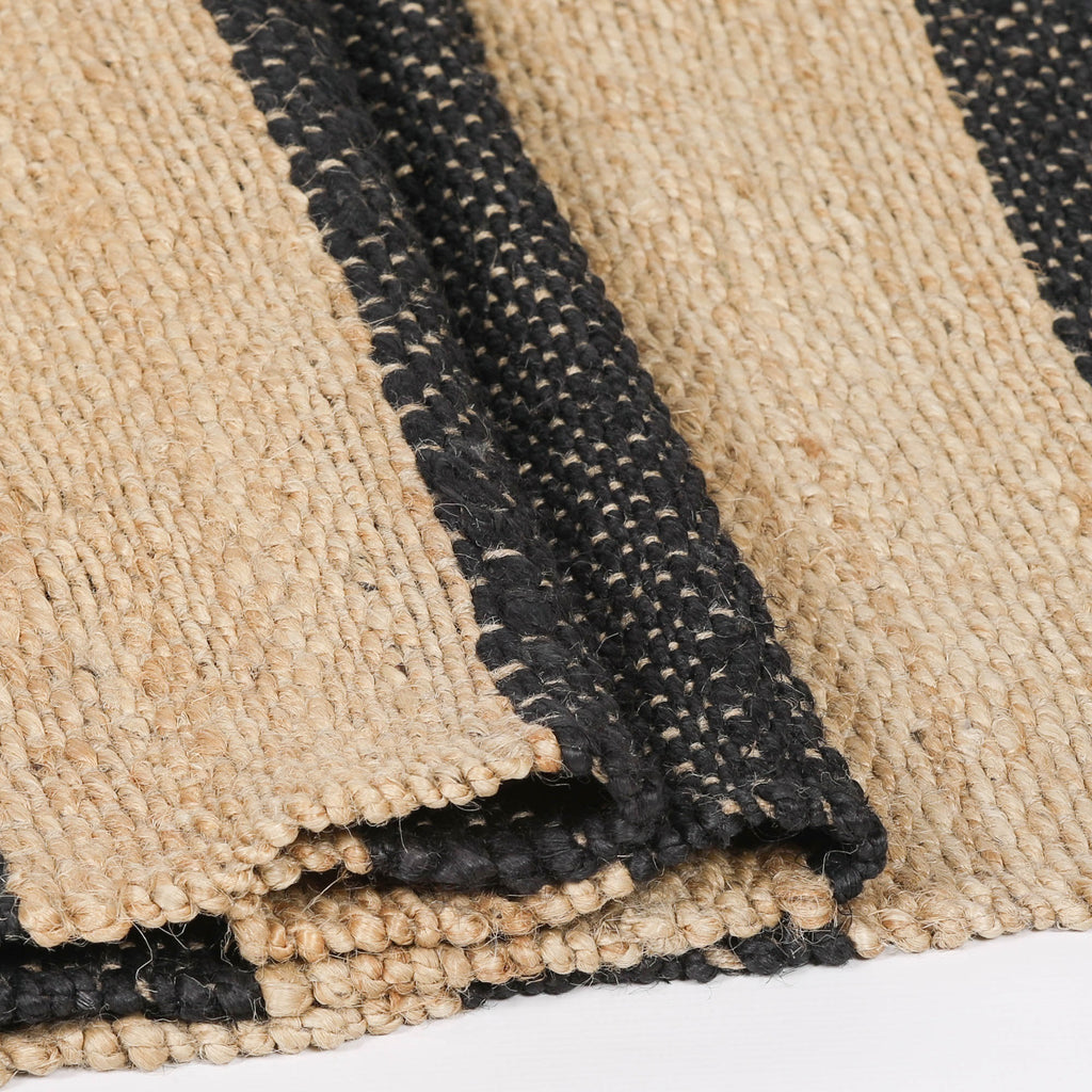 Harry Christian Home Jute Black Stripe Rug 170x120cm
