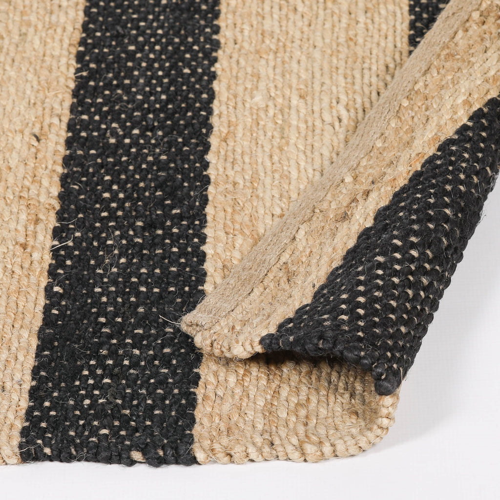 Harry Christian Home Jute Black Stripe Rug 170x120cm