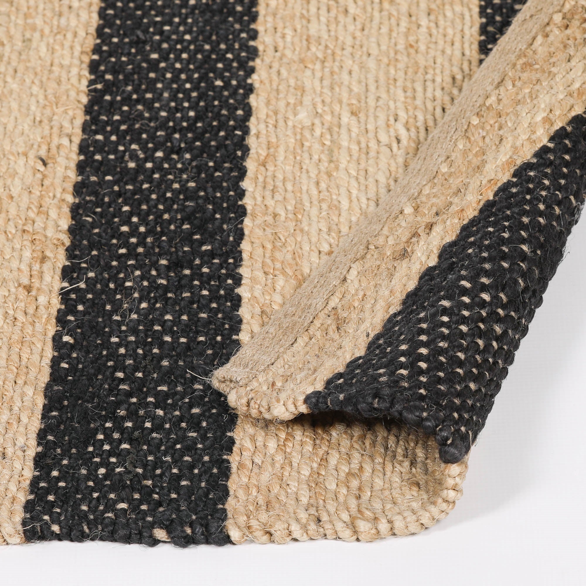 Harry Christian Home Jute Black Stripe Rug 170x120cm