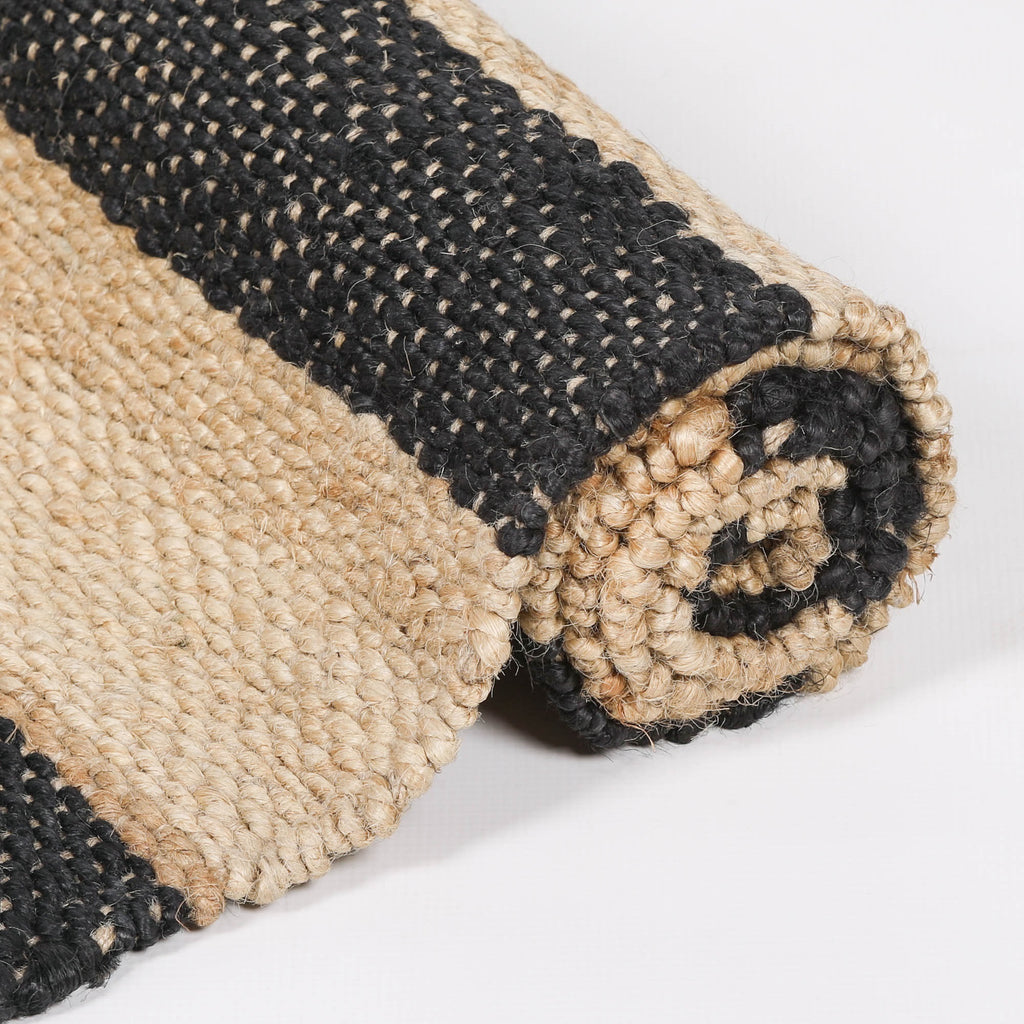 Harry Christian Home Jute Black Stripe Rug 170x120cm