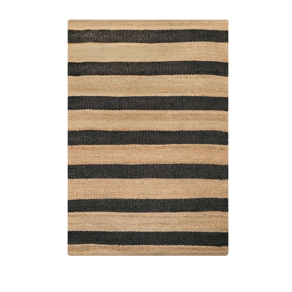 Harry Christian Home Jute Black Stripe Rug 170x120cm