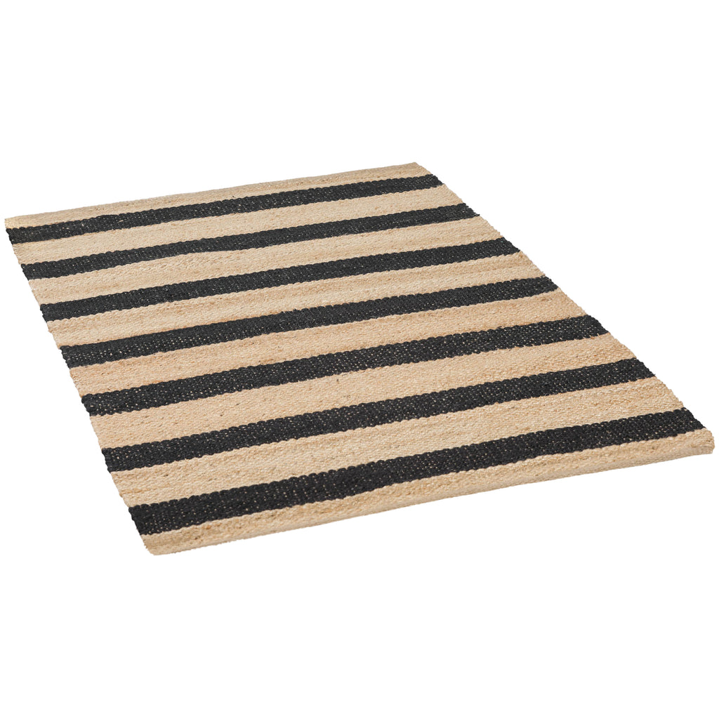 Harry Christian Home Jute Black Stripe Rug 170x120cm