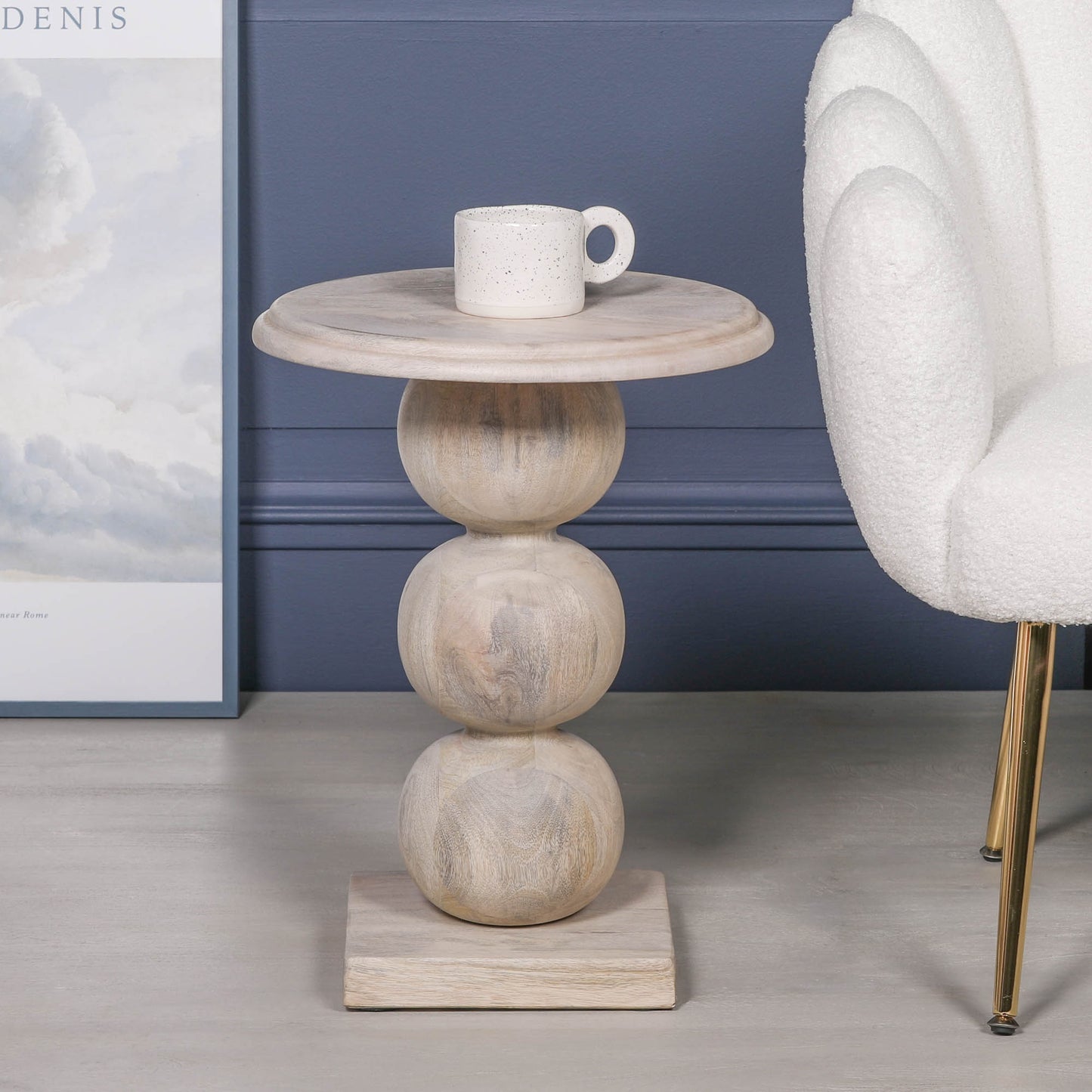 Blanchie Wooden Stacked Ball Side Occasional Table