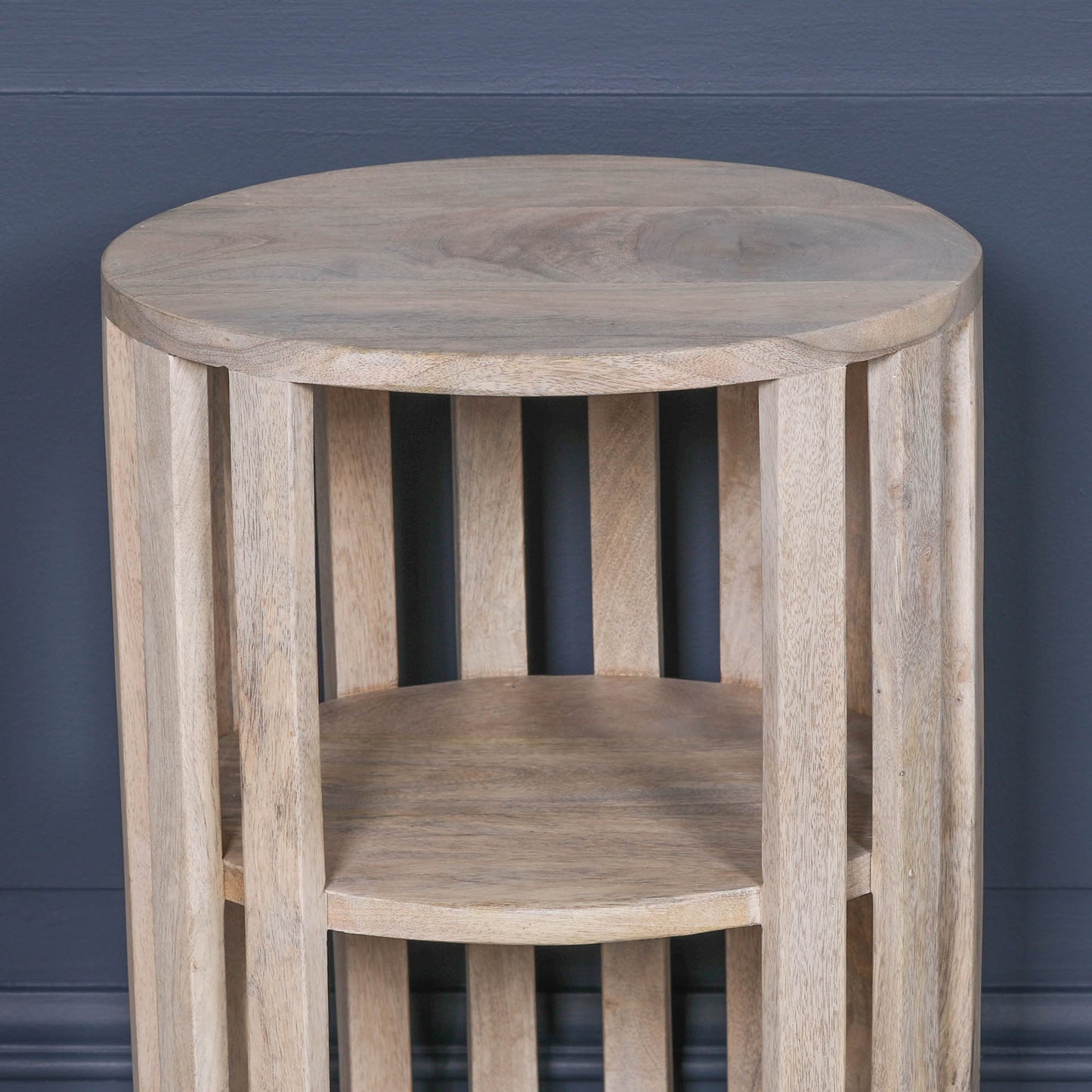 Blanchie Wooden Slated Bedside Table