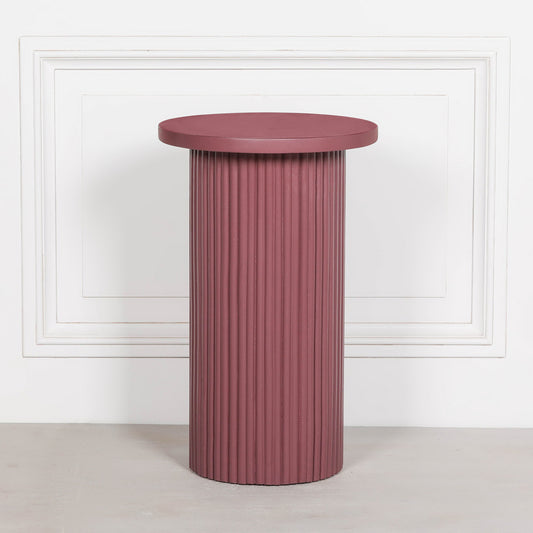 Ribbed Damson Round Side Occasional Table