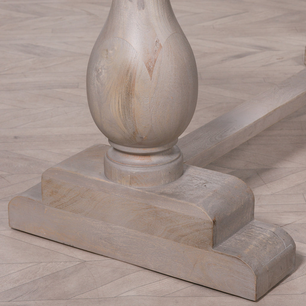 260cm Blanche Wood Rustic Rectangular Dining Table With 8 Louis Chairs