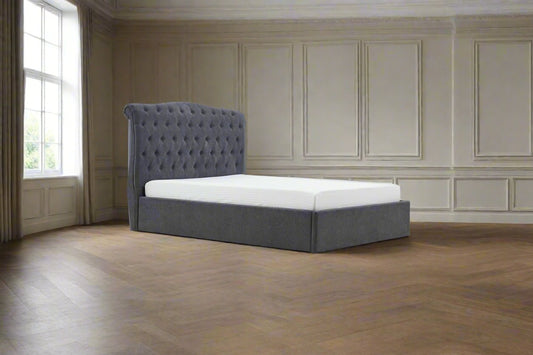Kingsize Dark Grey Gas Lift Storage Bed Heritage Home UK