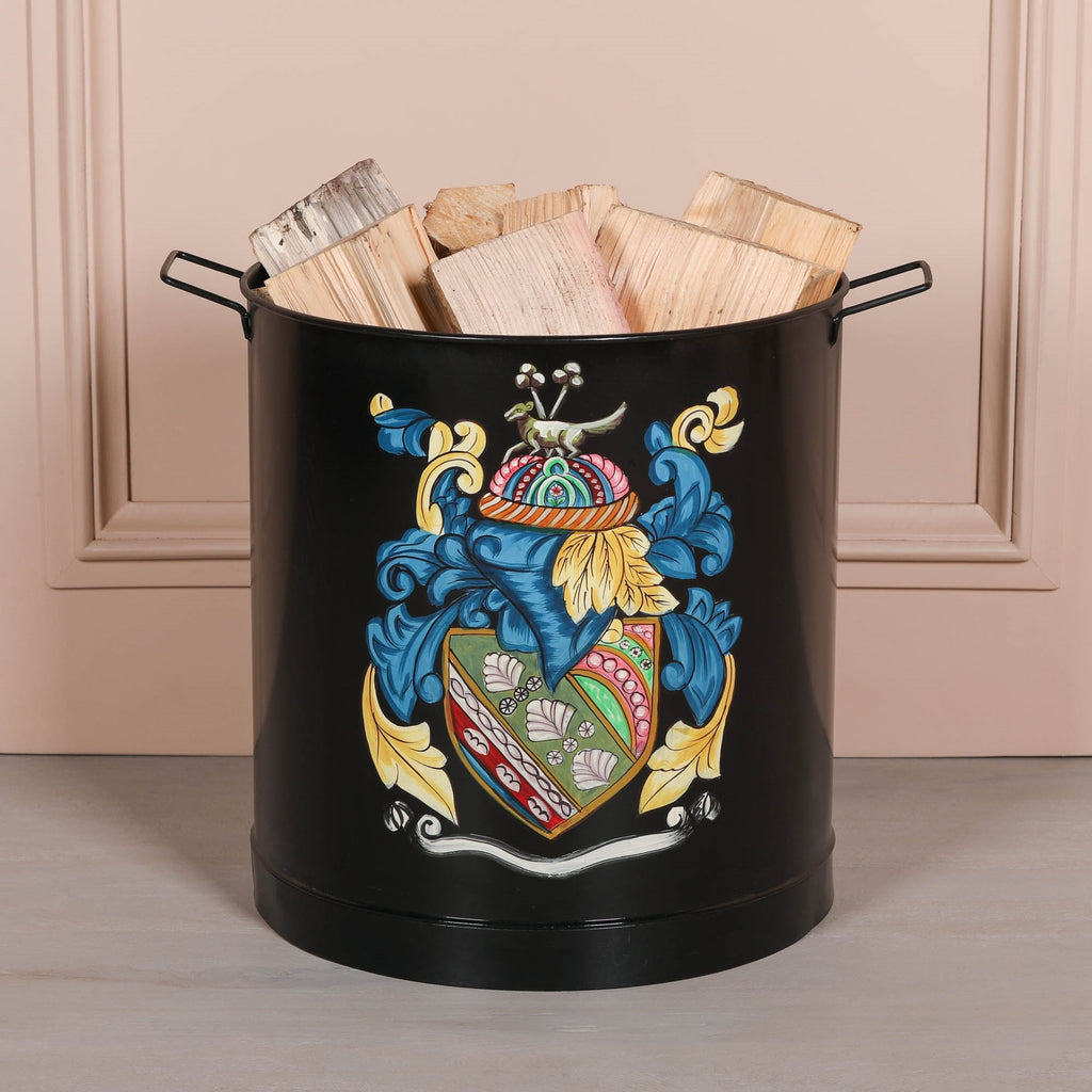Black Painted Large Iron Heavy Duty Log Bucket