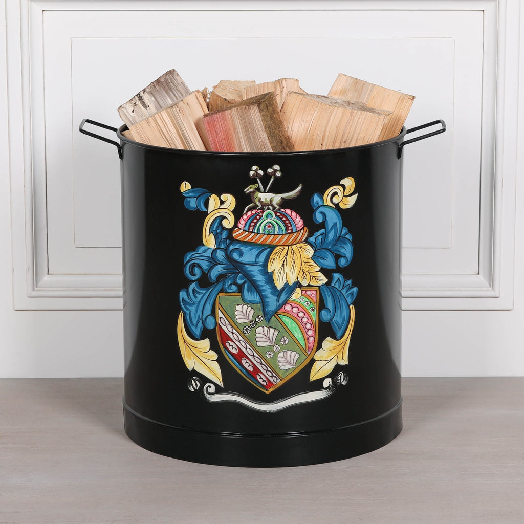 Black Painted Large Iron Heavy Duty Log Bucket