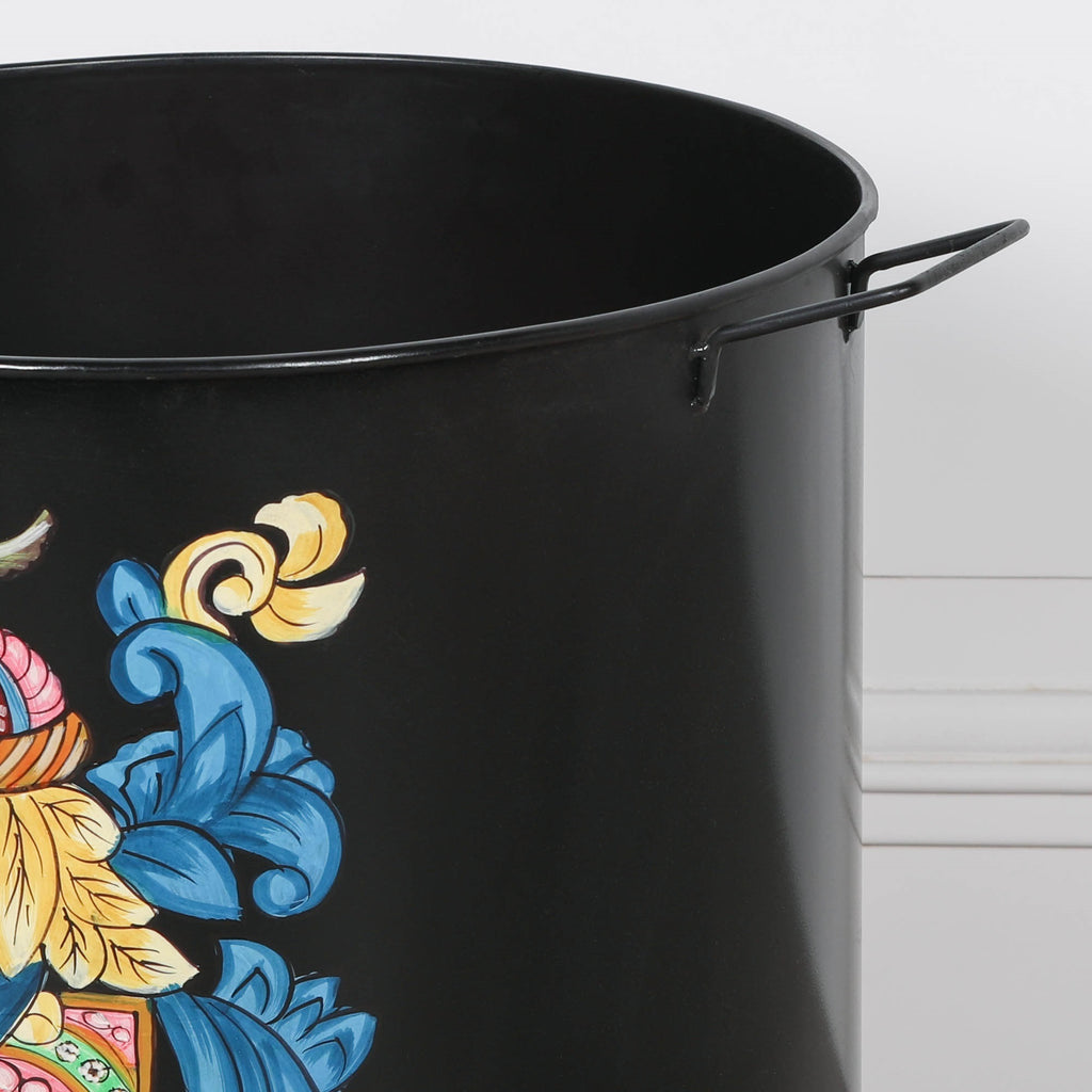 Black Painted Large Iron Heavy Duty Log Bucket