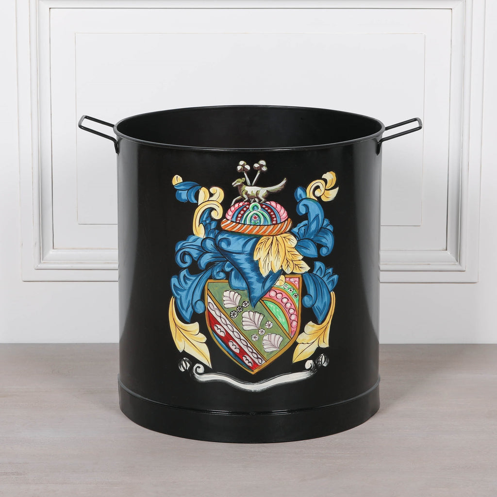 Black Painted Large Iron Heavy Duty Log Bucket