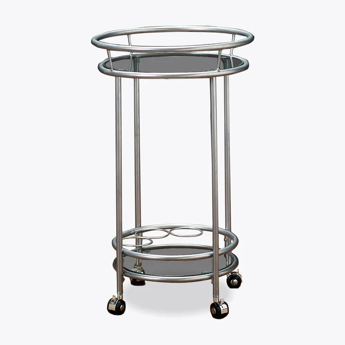Harry Christian Home Silver Circular Drinks Trolley